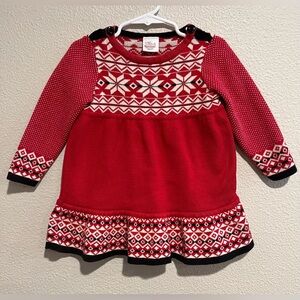 Hannah Andersson Baby Girl Holiday Fair Isle Sweater Dress Cotton 12 Months